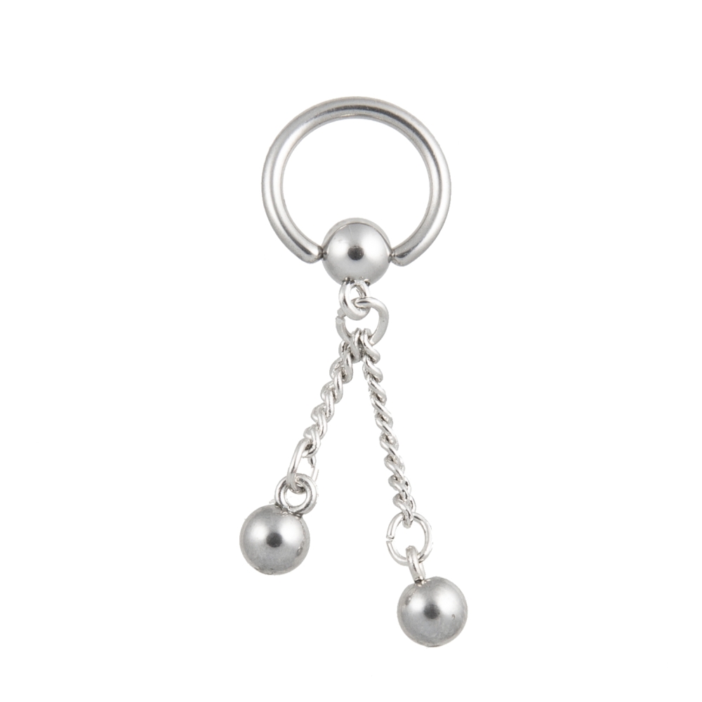 piercingring-klemmkugelring-2 ketten-mit kugel